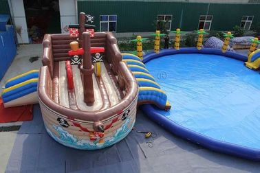 China Encerado inflável comercial do PVC do parque 0.9mm da água do navio de pirata feito fábrica
