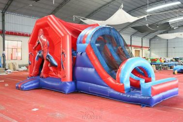 Casa inflável do salto do trampolim do homem-aranha com corrediça para o parque de diversões