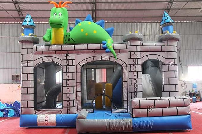 Casa inflável do salto do camaleão com ventilador e jogos de reparação de ar