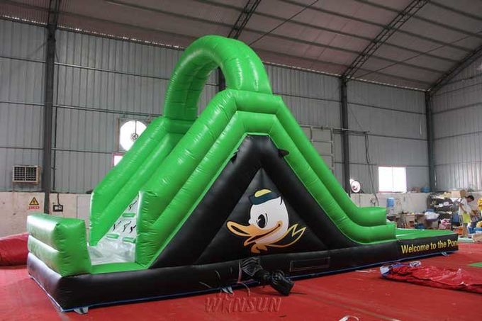Grande corrediça inflável da cor verde com padrão material do CE do PVC da associação WSS-247