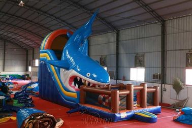 China Infláveis maciços do à prova de água secam o tubarão 12x4x6.5m temático da corrediça fábrica