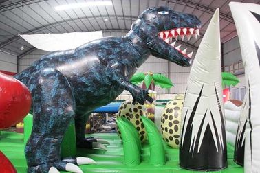 China A cidade inflável temático do divertimento do dinossauro, anúncio publicitário caçoa a ligação em ponte inflável fábrica