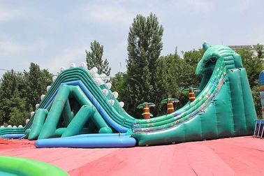 China Parque da água da explosão do tema do dinossauro, parque inflável personalizado do Aqua do tamanho fábrica