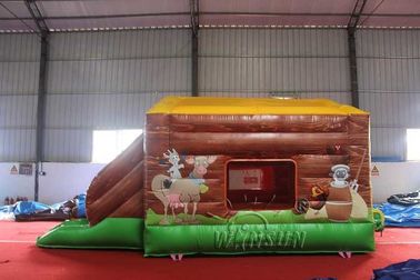 China As crianças WSC-263 saltam o trampolim simulado inflável da exploração agrícola da casa com corrediça fábrica