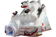 CE inflável temático da corrediça do urso polar material padrão do PVC do grande feito fornecedor