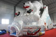 CE inflável temático da corrediça do urso polar material padrão do PVC do grande feito fornecedor