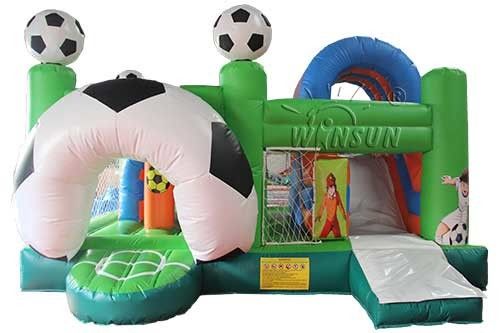 Casa temático do salto das crianças infláveis do futebol/casa comercial do salto fornecedor