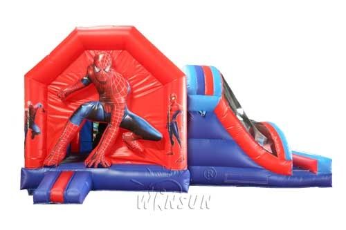 Casa inflável do salto do trampolim do homem-aranha com corrediça para o parque de diversões fornecedor