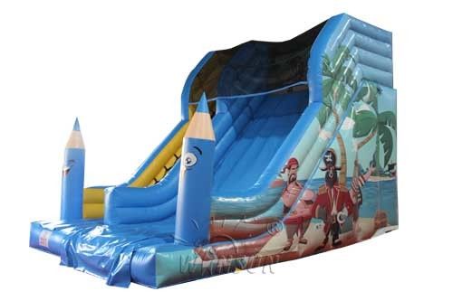 Material inflável do Pvc da corrediça do parque de diversões grande com tema da ilha do pirata fornecedor