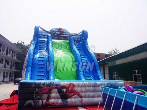 Corrediça inflável comercial de Spider-Man impermeável para atividades do festival