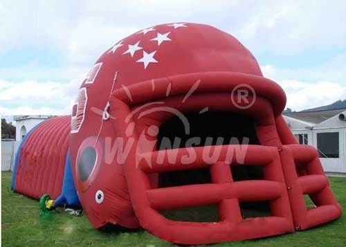 Barraca inflável do evento do estilo do capacete a favor do meio ambiente para o fósforo de futebol