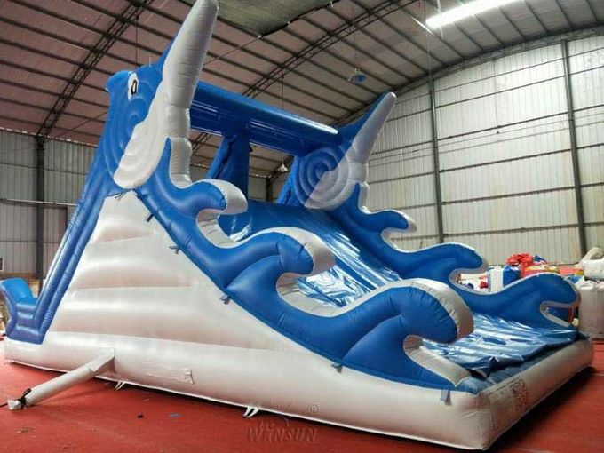 Corrediça de água inflável personalizada WSS-248 do golfinho com ventilador de ar 10x5x5.5m